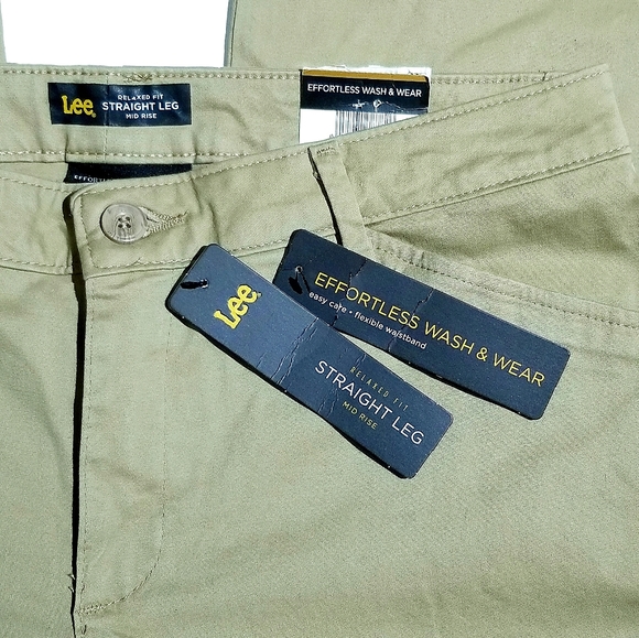 Lee Womens Relaxed Fit All Day Straight Leg Mid Rise Pant Flax Size 8 Medium NWT - Picture 2 of 8